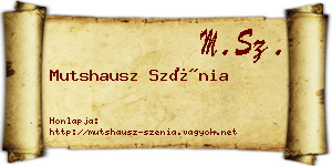 Mutshausz Szénia névjegykártya